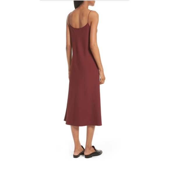 THEORY Telson Rosina Crepe Dress Burgundy - Picture 2 of 8
